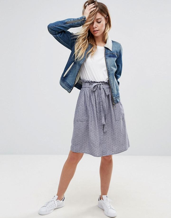 Vila Denim Belted Skirt - Blue