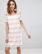 Vero Moda Cold Shoulder Stripe Dress - Multi