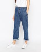 Bethnals Smith Relaxed Boyfriend Jeans With Rolled Hem - Blue