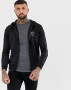 Gym King Reflective Lester Poly Tracksuit Top In Black - Black