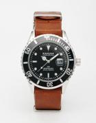 Kahuna Brown Leather Watch With Black Dial - Brown