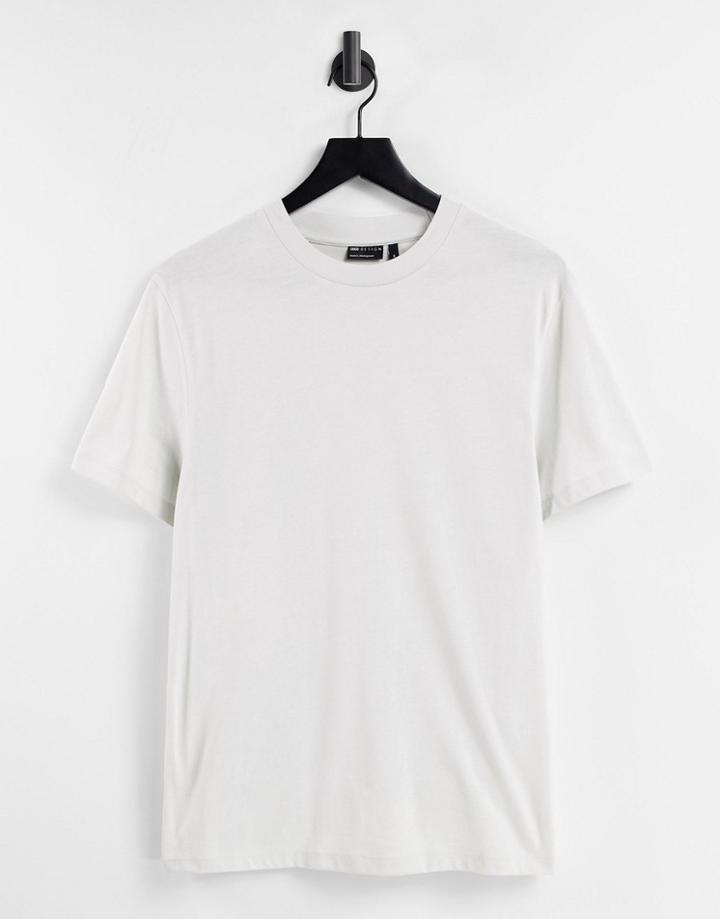 Asos Design T-shirt With Crew Neck In Light Gray - Gray-grey