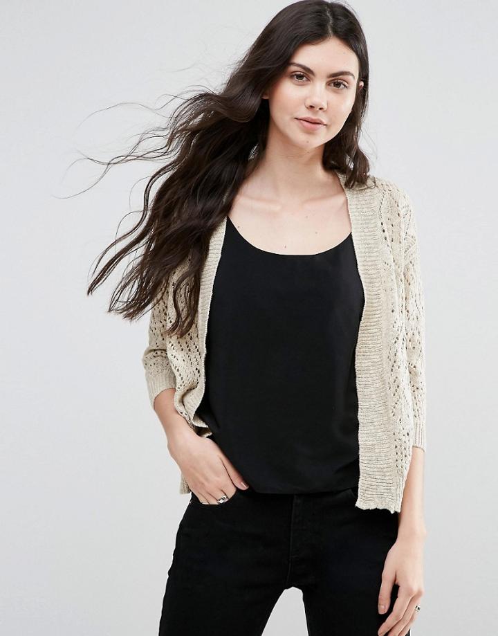 Vero Moda Open Knit Cardigan - Cream