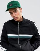 Asos 5 Panel Cap In Green Towelling - Green