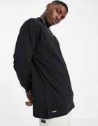 Threadbare Long Sleeve High Neck Top In Black