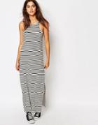 Pull & Bear Stripes Long Halter Dress - White