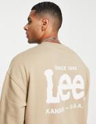 Lee Center Logo Loose Fit Sweatshirt In Beige-neutral