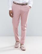 Asos Wedding Skinny Suit Pants In Dusky Pink - Pink