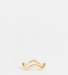 Asos Design Curve Ring In Wave Design In Gold Tone