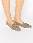 Asos Memory Lane Suede Loafers - Gray