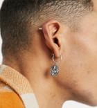 Reclaimed Vintage Inspired Dropped Hoop Earrings With Warped Wire Pendant In Burnished Silver