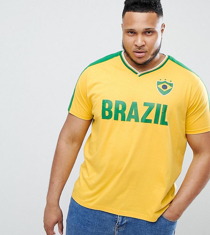 Brave Soul Plus Brazil T-shirt - Yellow