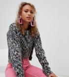 New Look Brushed Sweater In Leopard Print - Brown