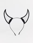 Glamorous Halloween Devil Horn Headband-black