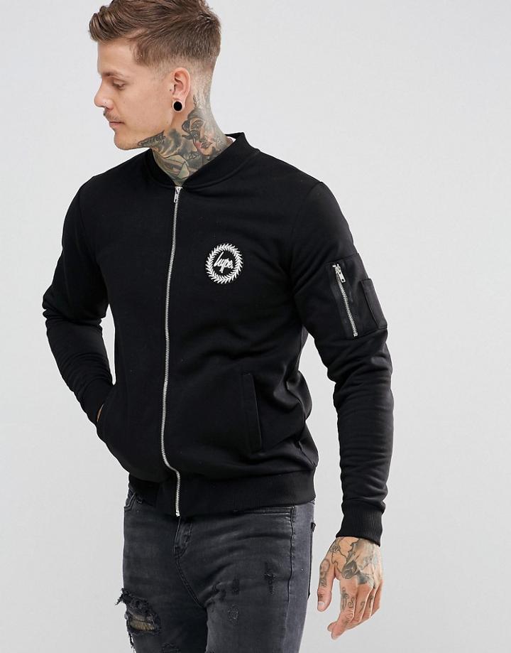 Hype Jersey Bomber Jacket In Black - Black