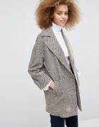 Helene Berman Tessa Coat In Brown And Ivory - Multi