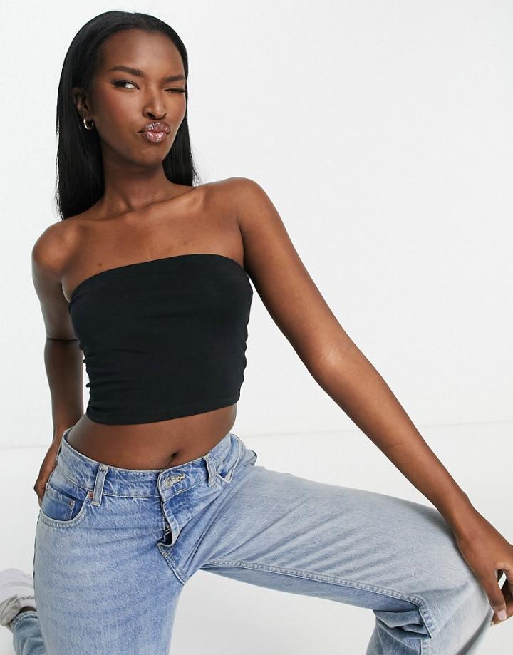 Asos Design Ultimate Crop Bandeau Top In Black