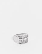 Asos Design Movement Ring With Abacus Design In Silver Tone