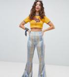 Sacred Hawk High Waisted Flared Leggings In Snake - Multi