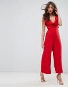 Asos Jumpsuit With Cowl Neck - Red