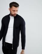 Asos Muscle Fit Track Jacket In Black - Black