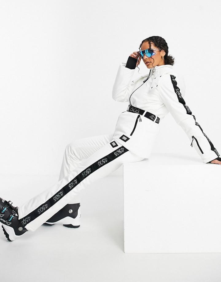 Asos 4505 Ski Belted Ski Jacket With Logo Detail In Mono-multi