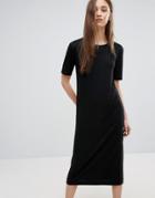 Weekday Midi T Shirt Dress - Black