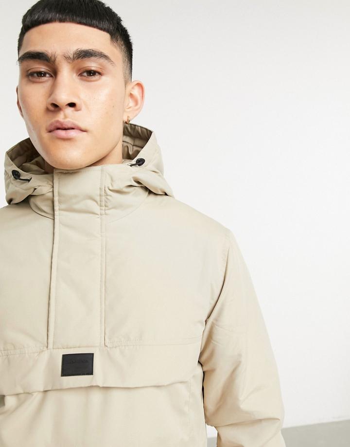 Jack & Jones Originals Overhead Jacket In Beige-neutral