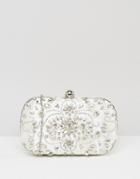 Chi Chi London Embellished Box Clutch In White - White