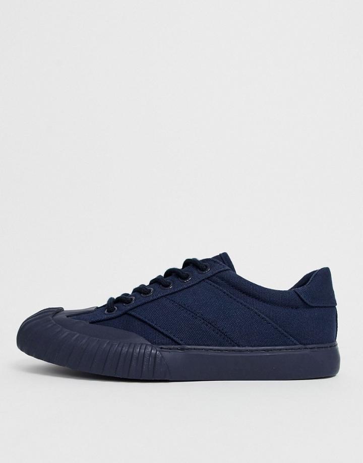 Asos Design Danni Mudguard Sneakers In Navy