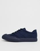 Asos Design Danni Mudguard Sneakers In Navy