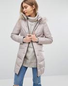 Warehouse Side Detail Padded Coat - Pink
