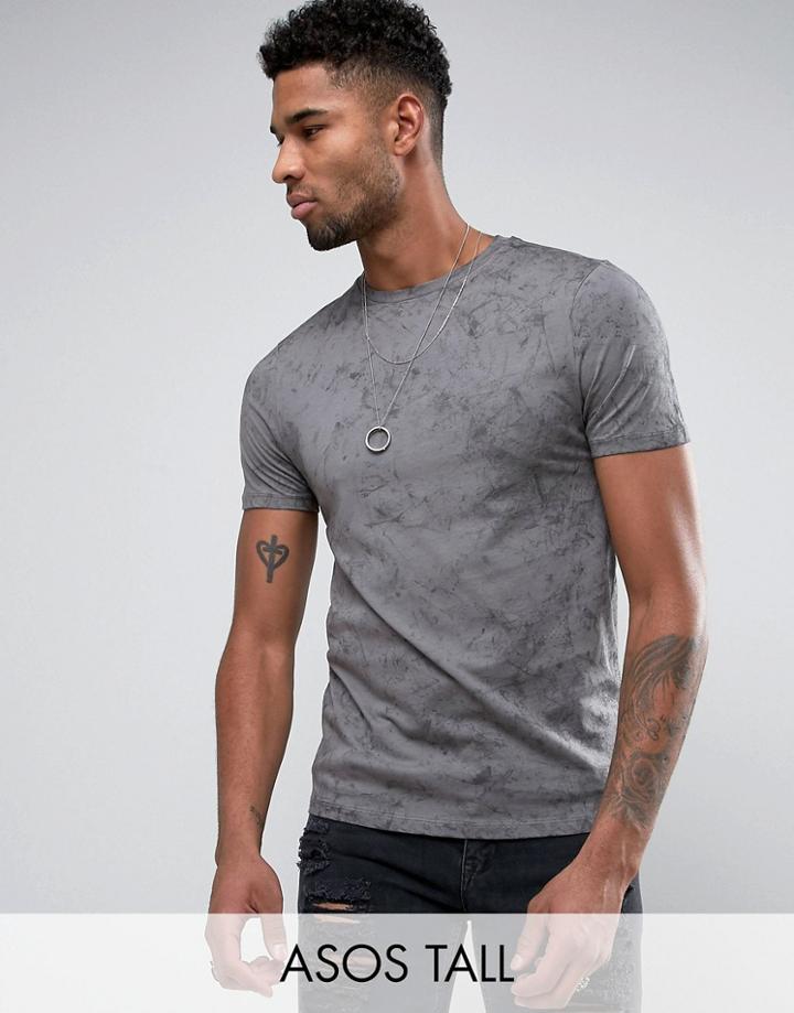 Asos Tall T-shirt In Gray Wash - Gray