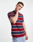 Dickies Oakhaven Striped T-shirt In Blue/red