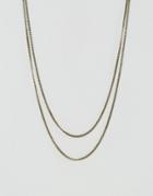 Icon Brand Double Curb Necklace In Burnished Gold - Gold