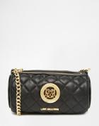 Love Moschino Quilted Barrel Crossbody Bag - 000 Black