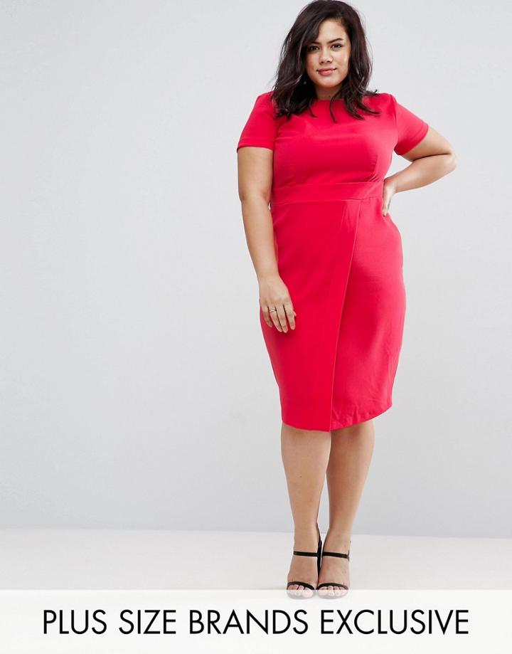 Closet Wrap Pencil Dress - Orange