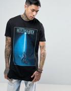 Asos Star Wars Longline T-shirt With Vintage Poster Art - Black