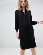 Asos Midi Shirt Dress - Black