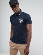 Tommy Hilfiger Carl Polo Shirt With Large Logo In Navy - Navy