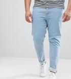 Asos Plus Skinny Jeans In Flat Light Wash - Blue