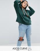 Asos Curve Boxy Hoodie - Green