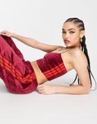 Adidas Originals X Ivy Park Velvet Crop Top In Cherry-red