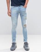 Kubban Denim Tapered Jean Ripped Stonewash - Blue