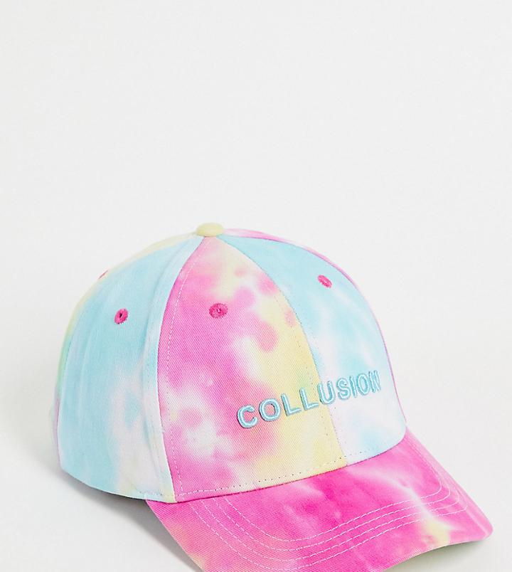 Collusion Unisex Bright Tie Dye Cap With Logo-multi