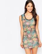 Jasmine Body-conscious Dress In Floral Lace Print - Pink