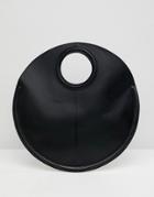 Asos Design Leather Circle Shopper Bag - Black