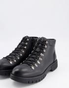 Rule London Hiker Lace Up Boots In Black