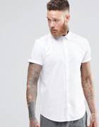 Asos Regular Fit Oxford Shirt White With Short Sleeves - White