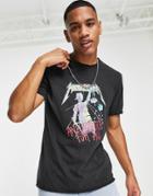 Only & Sons Relaxed Fit Band T-shirt With Metallica Print In Charcoal-grey